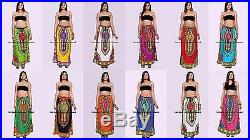 10 Long Length Vintage Dashiki Magic wrap skirts dress Wholesale lot Dress Skirt