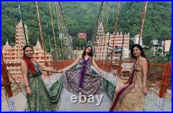 10 PC Backless Indian Silk Women Sari Bohemian Hippie Ethnic Wholesale Dress