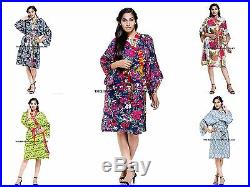 10 PC Wholesale Lot Bath Robe Hippie Indian Women Sleepwear Kimono Bath Robe