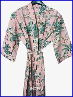 10 Pcs Wholesale Lot Indian Floral Kimono Long Nightgown Women Bath Robe Dress