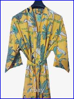 10 Pcs Wholesale Lot Indian Floral Kimono Long Nightgown Women Bath Robe Dress