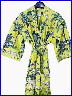 10 Pcs Wholesale Lot Indian Floral Kimono Long Nightgown Women Bath Robe Dress