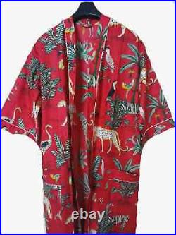 10 Pcs Wholesale Lot Indian Floral Kimono Long Nightgown Women Bath Robe Dress