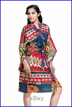 10 pcs Wholesale Lot Indian Cotton Kimono Long Nightgown Hippie Bath Robe Dress