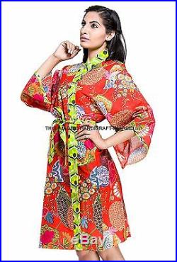 10 pcs Wholesale Lot Indian Cotton Kimono Long Nightgown Hippie Bath Robe Dress