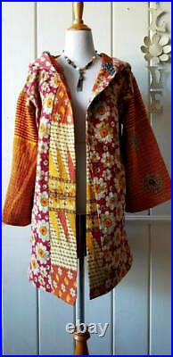 10 pcs Wholesale Lot of Indian Vintage Kantha Hoodie Jackets Women Long Coat