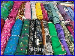 100 Pcs Wholesale Lot Women Wear Kimono Vintage Silk Sari Bathrobe Dressing Gown