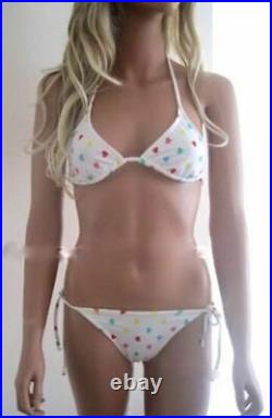 100 Topshop Heart Print White Bikini Set Top Bottom High Street Wholesale Joblot