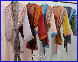 100% silk kimono robe Short kimono Saree kimono Kimono robe Robes Wholesale robe