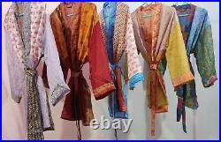 100% silk kimono robe Short kimono Saree kimono Kimono robe Robes Wholesale robe