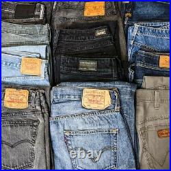 100 x Vintage Levi's Jeans Inc 501s Wrangler Lee Diesel Bulk Wholesale Job Lot