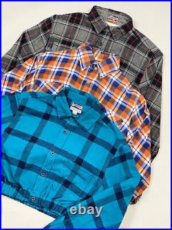 10xReworked Vintage Cropped Plaid Shirts Wholesale Joblot Festival Clothing