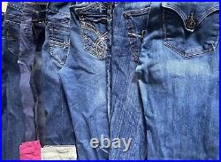 12 Pairs of Women's Jeans Mixed Various Brands Sizes Reseller Box Wholesale Lot