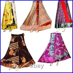 20 PC Wholesale Lot Skirt Women Wrap Around Silk Skirt Short Skirt Indian