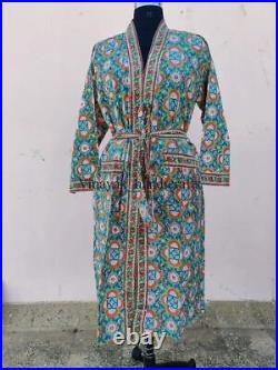 20 Pcs Wholesale Lot Indian Floral Kimono Long Nightgown Women Bath Robe Dress