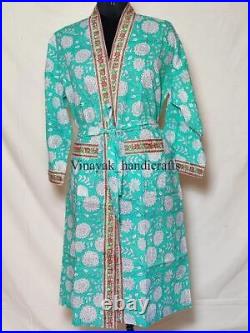 20 Pcs Wholesale Lot Indian Floral Kimono Long Nightgown Women Bath Robe Dress