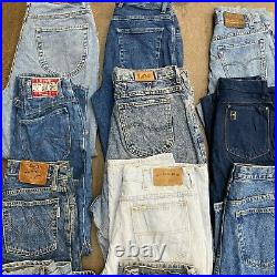 20 x pairs of vintage jeans mom jeans- wholesale bulk job lot