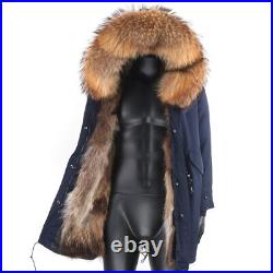 2022 men Winter Jacket Long Captive Fox Leather Warm Coat Factory wholesale