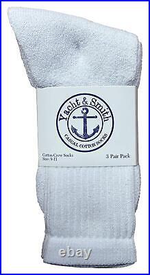 240 PK of Yacht & Smith Wholesale Bulk Women's Crew Socks, Size 9-11 (White)