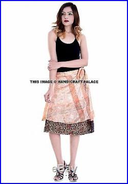 30 PC Wholesale Lot Indian Skirt Women Wrap Around Rapron Silk Skirt Short Skirt