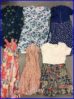 30 Wholesale Vintage Womens Floral Patterned 80s 90s Dresses Mix Job Lot