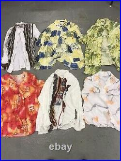42 Wholesale Vintage Womens Floral Patterned 80s 90s Blouses Mix Job Lot
