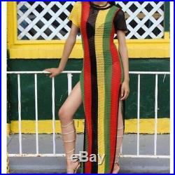 48x Ladies Rasta Stripe 100% Egyptian Cotton String Maxi dress wholesale joblot