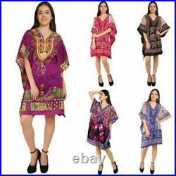 50 Assorted Pcs Wholesale Women Kaftan Short Beach Tunic Evening Dress Nightwear