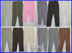 50 x Check Pleated Tapered Womens Trousers Pants Vintage Wholesale Joblot PICS