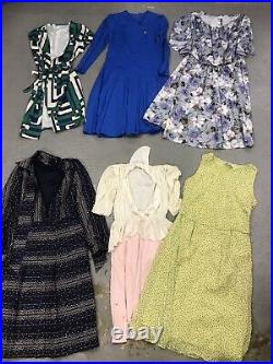 54 Wholesale Vintage Womens Floral Patterned 80s 90s Dresses Mix Job Lot
