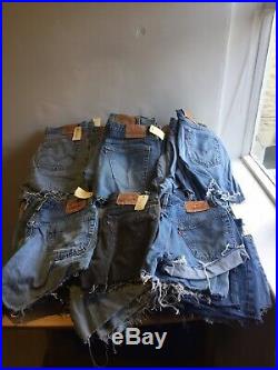60 X Wholesale Vintage Levi's High Waisted Denim Shorts Hotpants Grade A W24-38