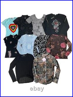 90s Y2K mesh top t-shirt bodysuit bundle joblot wholesale x10. Mixed sizes XS-L