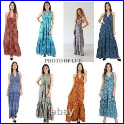 Backless Dress indian Silk Dress Women Bohemian Dress Wholesale Lot of 10 PC