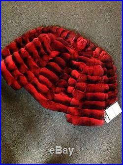 Empress Chinchilla Dyed Red Jacket Coat 3/4 Sleeves Elegant New Wholesale Neiman