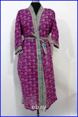 Express Delivery Wholesale lot of 10 Vintage Indian Cotton Sari Long Kimono 6