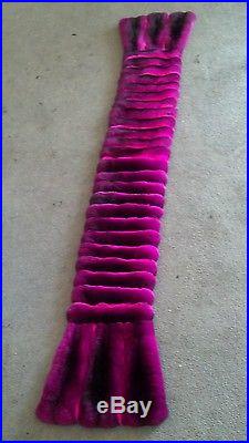 Fuscia Fushia Hot Pink Empress Chinchilla Stole Scarf Wrap Coat Luxury Wholesale