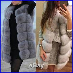 Gorgeous Real vulpes lagopus Fox Fur Vest Women's Gilet Long Waistcoat Wholesale
