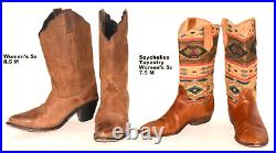 HUGE WHOLESALE RESALE RETAIL LOT 24 Vtg LEATHER Women's Western Boots 6 10 M