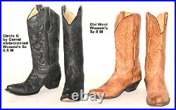 HUGE WHOLESALE RESALE RETAIL LOT 24 Vtg LEATHER Women's Western Boots 6 10 M