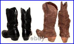 HUGE WHOLESALE RESALE RETAIL LOT 24 Vtg LEATHER Women's Western Boots 6 10 M