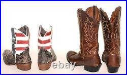 HUGE WHOLESALE RESALE RETAIL LOT 24 Vtg LEATHER Women's Western Boots 6 10 M