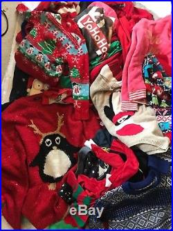 Huge Wholesale Job Lot Of Adults & Children's Christmas Jumpers 180+