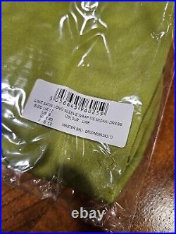 In The Style Ladies Wrap Dress Lime Green Branded Wholesale Job Lot Sizes 6 20