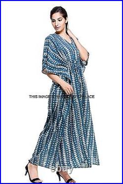 Indian Beautiful Hand Printed Anokhi Gown Long Kaftan Tunic 10 PCs Wholesale Lot