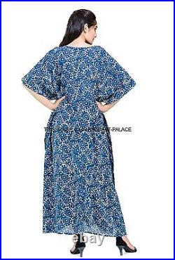Indian Cotton Drawstring Waist Long Kaftan Loose Tunic Dress 10 PC Wholesale Lot