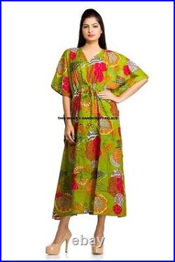 Indian Long Maxi Kaftan Dress x 10 Wholesale Job Lot Mixed Colours Floral Caftan