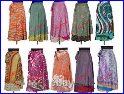 Indian Wholesale lot Vintage Silk Skirts Dress Bohemian Women Gypsy Hippie Saree