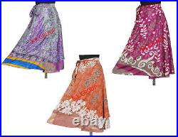 Indian Wrap Around Women Skirt Wholesale lot of Printed Reversible Two Layer