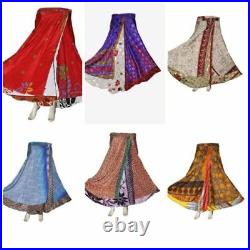 Indian Wrap Around Women Skirt Wholesale lot of Printed Reversible Two Layer