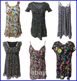 Job Lot Dresses Women Casual Summer Floral Plain Dress Bulk Wholesale -Lot1003
